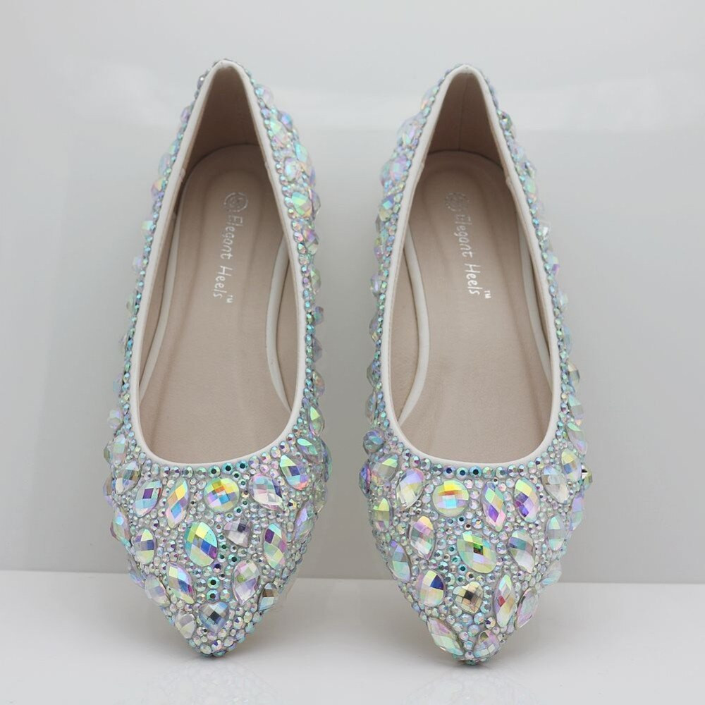 Flat Wedding Shoes With Rhinestones
 Luxury rhinestone flats wedding shoes color rhinestone