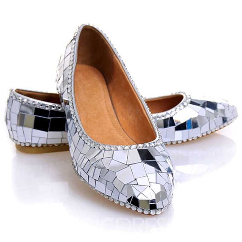 Flat Wedding Shoes With Rhinestones
 Ericdress Rhinestone Flat Heel Wedding Shoes