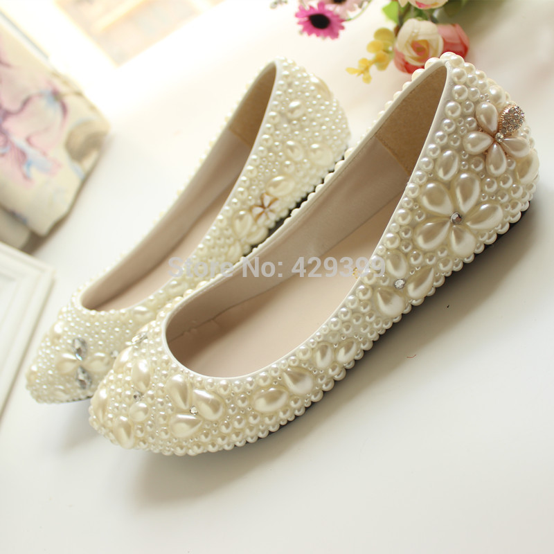 Flat Wedding Shoes With Rhinestones
 Wedding shoes luxury rhinestone pearl crystal bridal