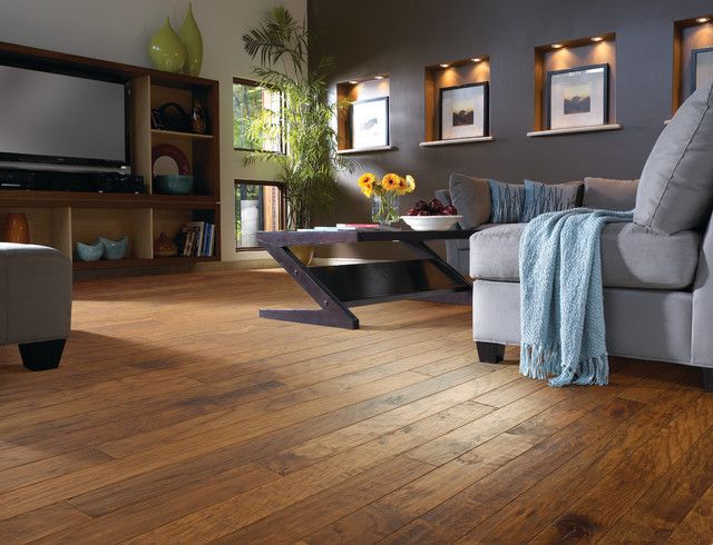 Floors Ideas For Living Room
 Hickory Wood Floor Living Room Contemporary Living