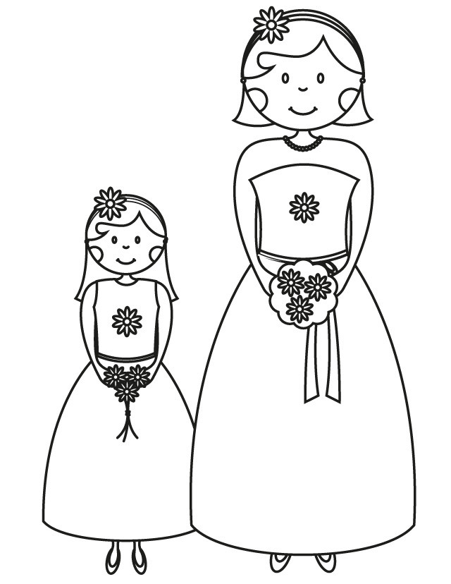 Flower Coloring Pages For Girls
 17 wedding coloring pages for kids who love to dream about