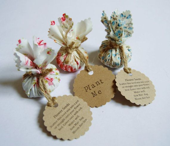 Flower Seed Wedding Favors
 Set of 10 Country Garden Flower Seed Wedding Favours with