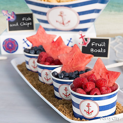 Food Ideas Nautical Theme Party
 Nautical Fruit Cup Idea Party City