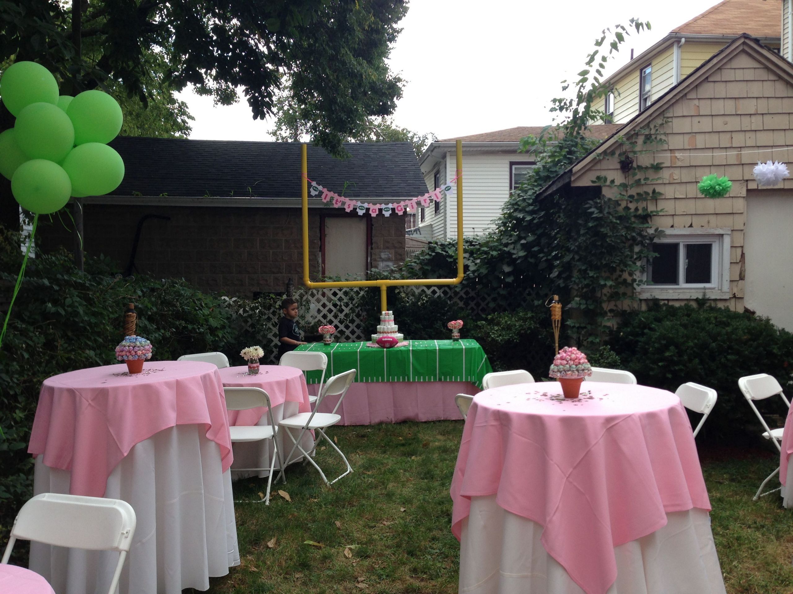 Football Themed Gender Reveal Party Ideas
 Football themed baby shower for a girl