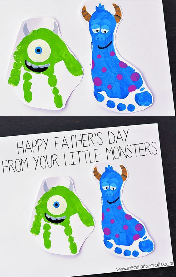 Footprint Father'S Day Gift Ideas
 Monsters Inc Inspired Footprint Art