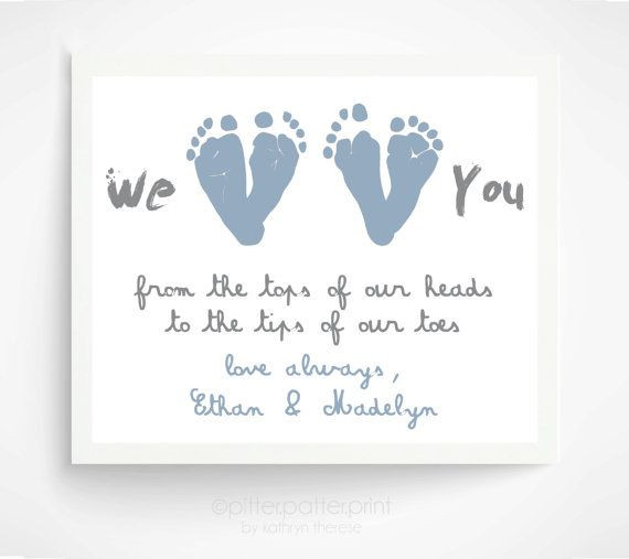 Footprint Father'S Day Gift Ideas
 Father s Day Gift from Twins or Siblings Gift for New Dad