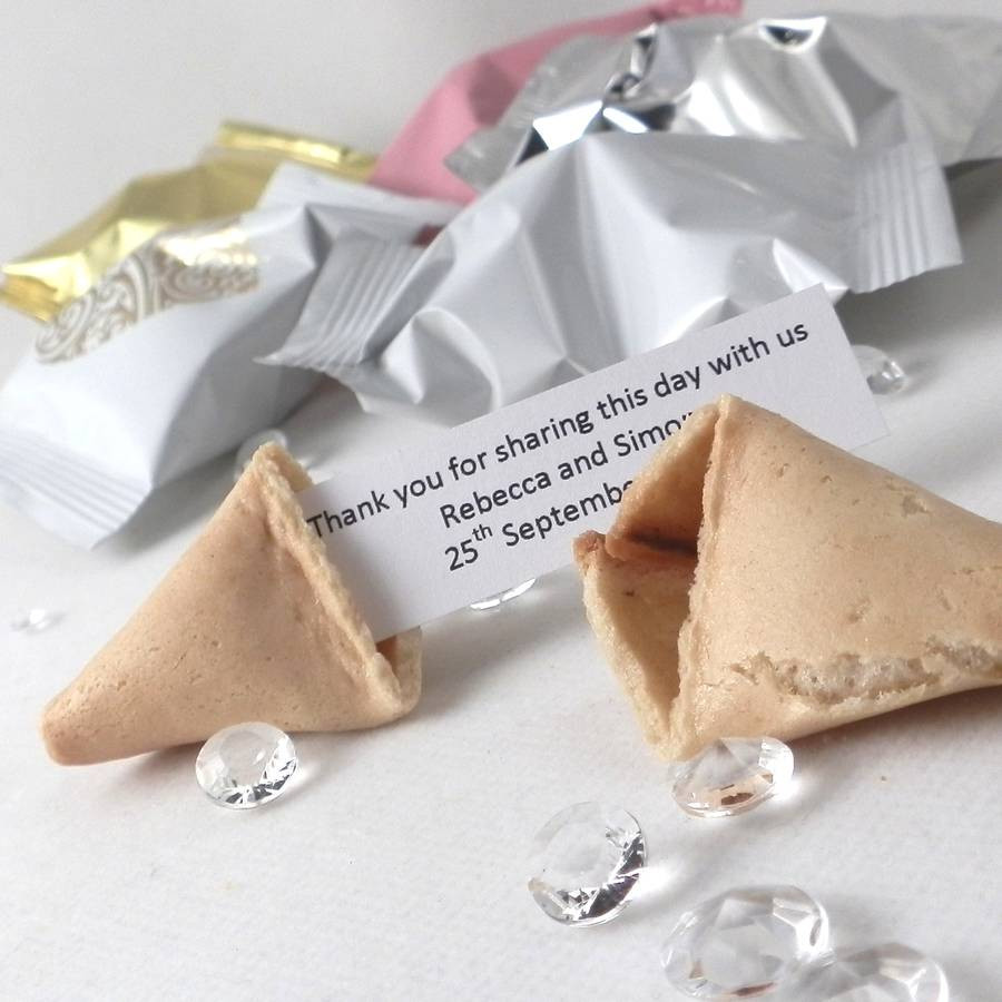 Fortune Cookie Wedding Favors
 150 personalised wedding fortune cookie wedding favours by
