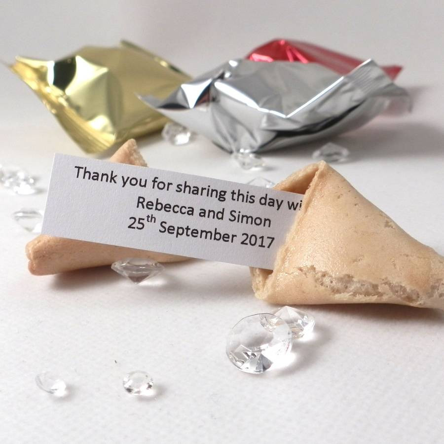Fortune Cookie Wedding Favors
 300 personalised wedding fortune cookie wedding favours by