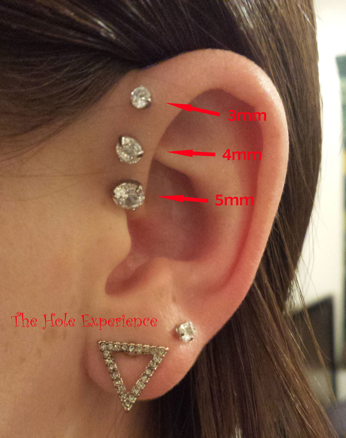 Forward Helix Earrings
 Forward Helix Earring Tragus Cartilage Earring 3 Prong Set