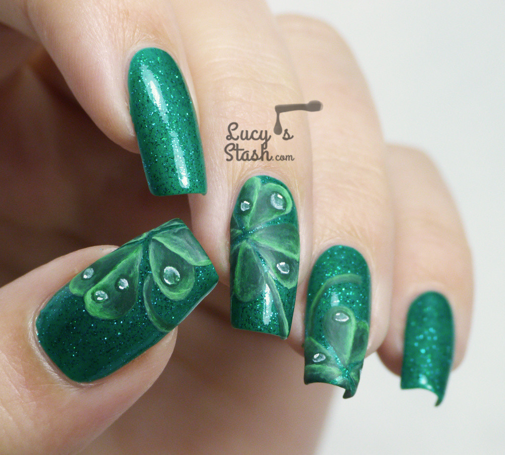 Four Leaf Clover Nail Designs
 Four Leaf Clover Nail Art for St Patrick s Day Lucy s Stash