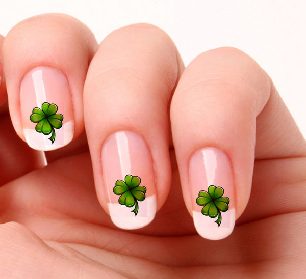 Four Leaf Clover Nail Designs
 20 Nail Art Decals Transfers Stickers 176 Irish Lucky