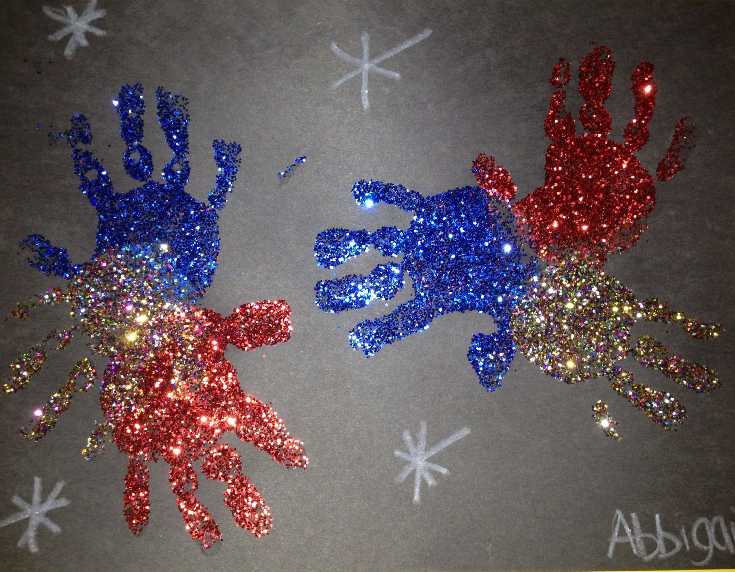 Fourth Of July Art Projects For Preschoolers
 Handprint glitter fireworks 2 year old art Fourth of