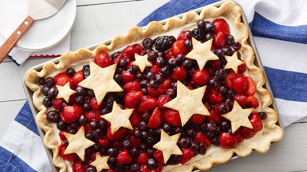 Fourth Of July Pie Recipes
 Star Spangled Red White & Blue Slab Pie recipe from