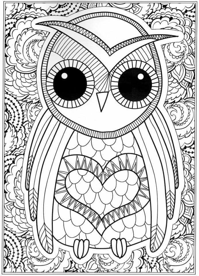Free Adult Coloring Pages Printable
 OWL Coloring Pages for Adults Free Detailed Owl Coloring