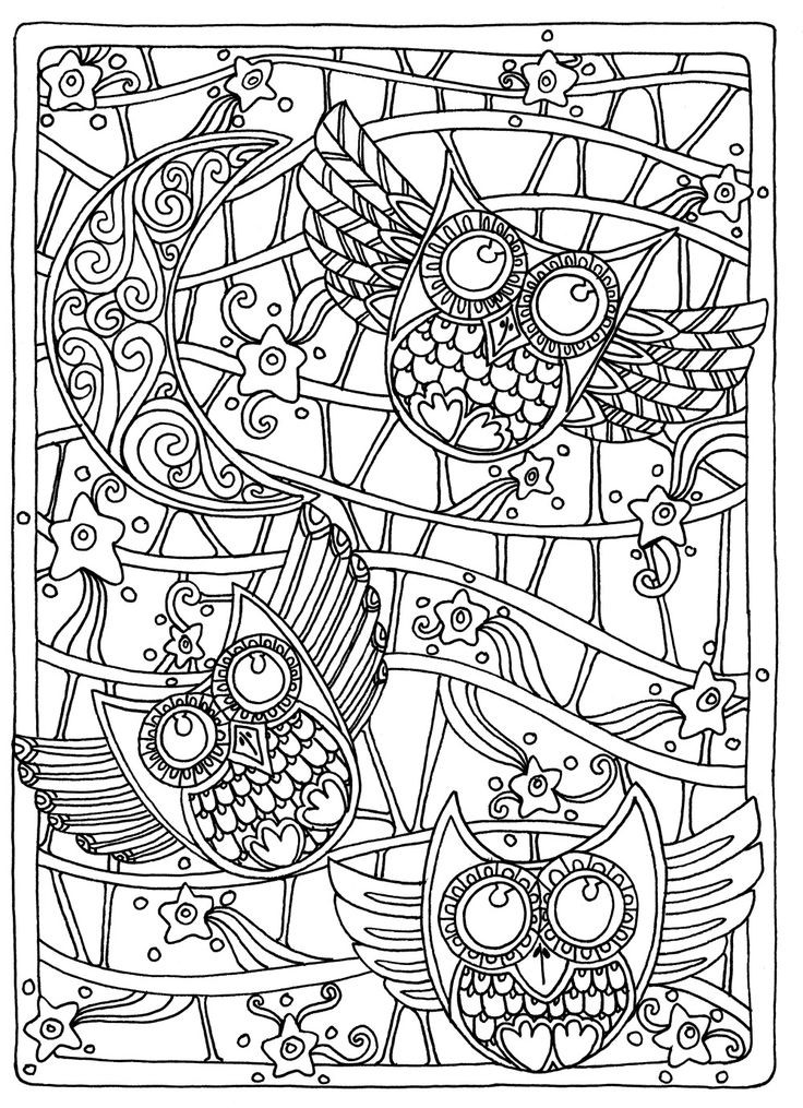 Free Adult Coloring Pages Printable
 OWL Coloring Pages for Adults Free Detailed Owl Coloring