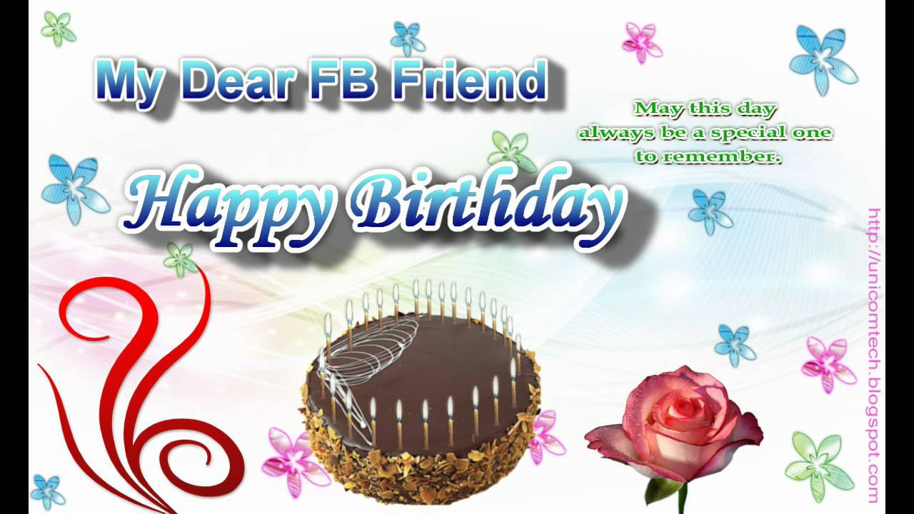 Free Animated Birthday Cards For Facebook
 Birthday Greeting e Card to a FB Friend