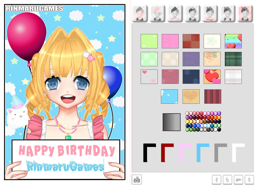 Free Birthday Card Maker
 Rinmaru Games Anime Happy Birthday Card Maker