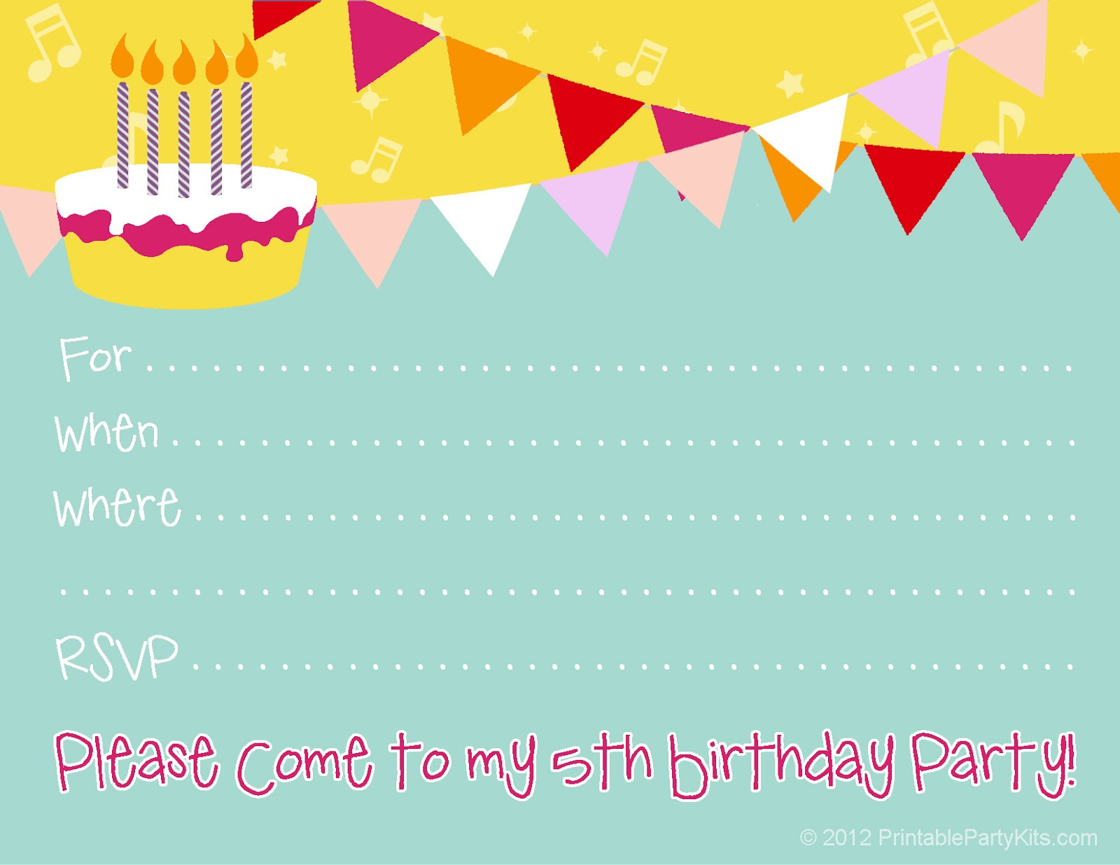 Free Birthday Invitations
 Free Printable Party Invitations Free Printable Invite