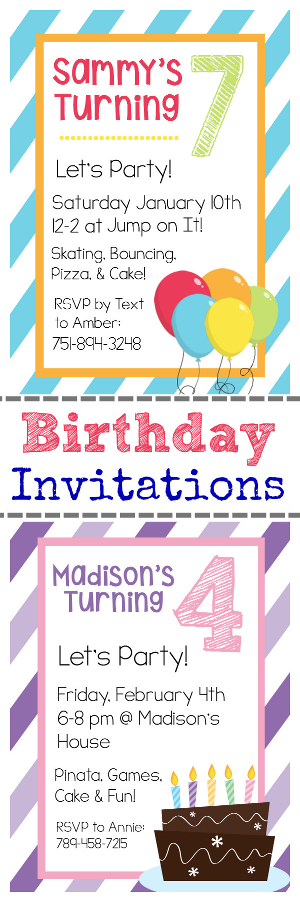 Free Birthday Invitations
 Free Printable Birthday Invitation Templates