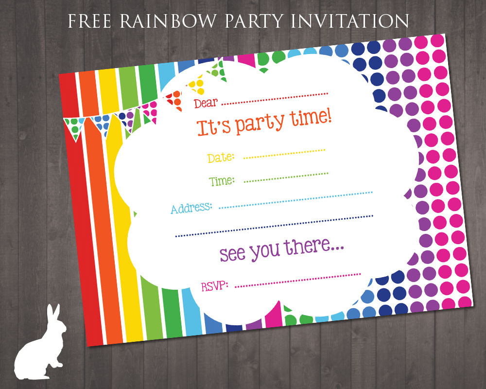Free Birthday Invitations
 FREE Rainbow Party Invitation