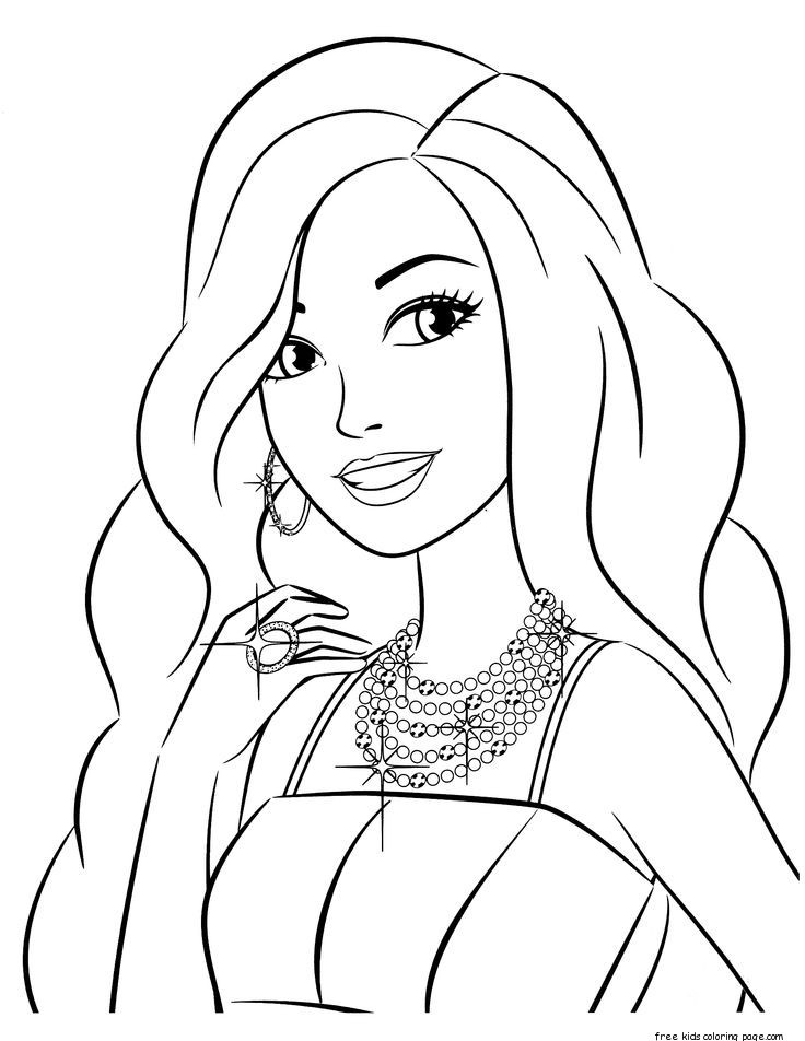 Free Coloring Books For Girls
 barbie coloring pages print out for girls Free Printable