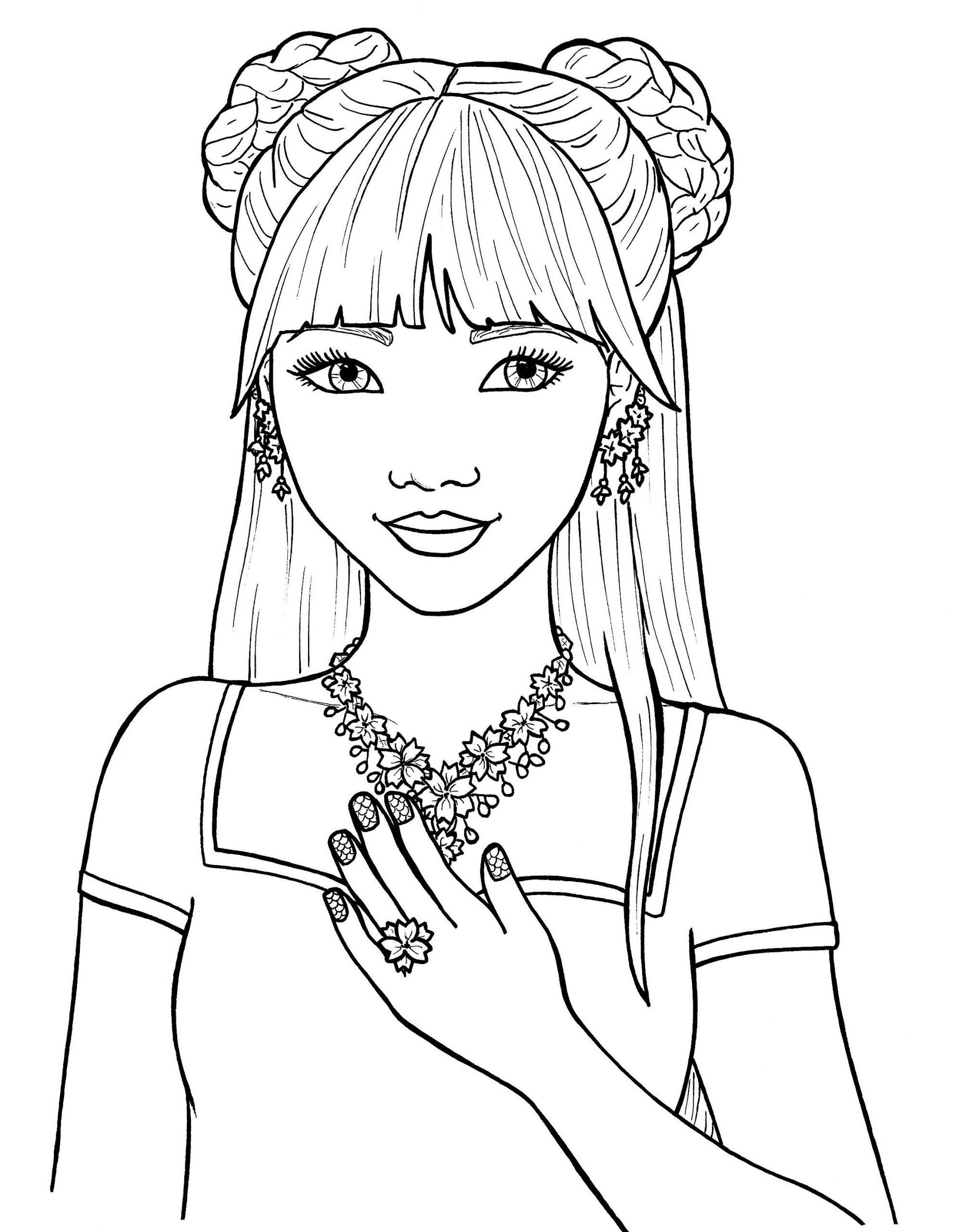 Free Coloring Pages For Girls
 Pretty Girls Coloring Pages Free