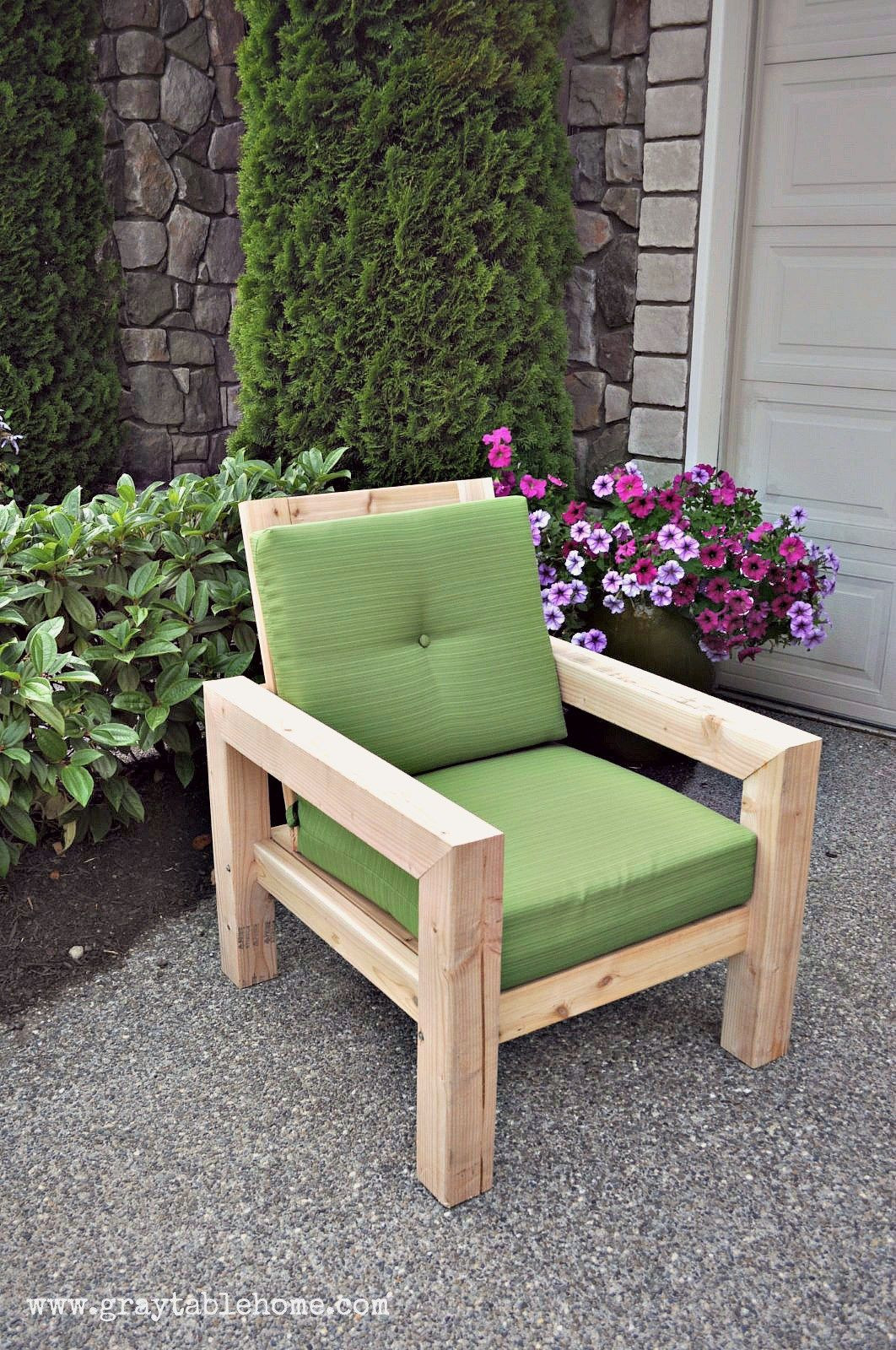 Free DIY Outdoor Furniture Plans
 DIY Modern Rustic Outdoor Chair plans using outdoor