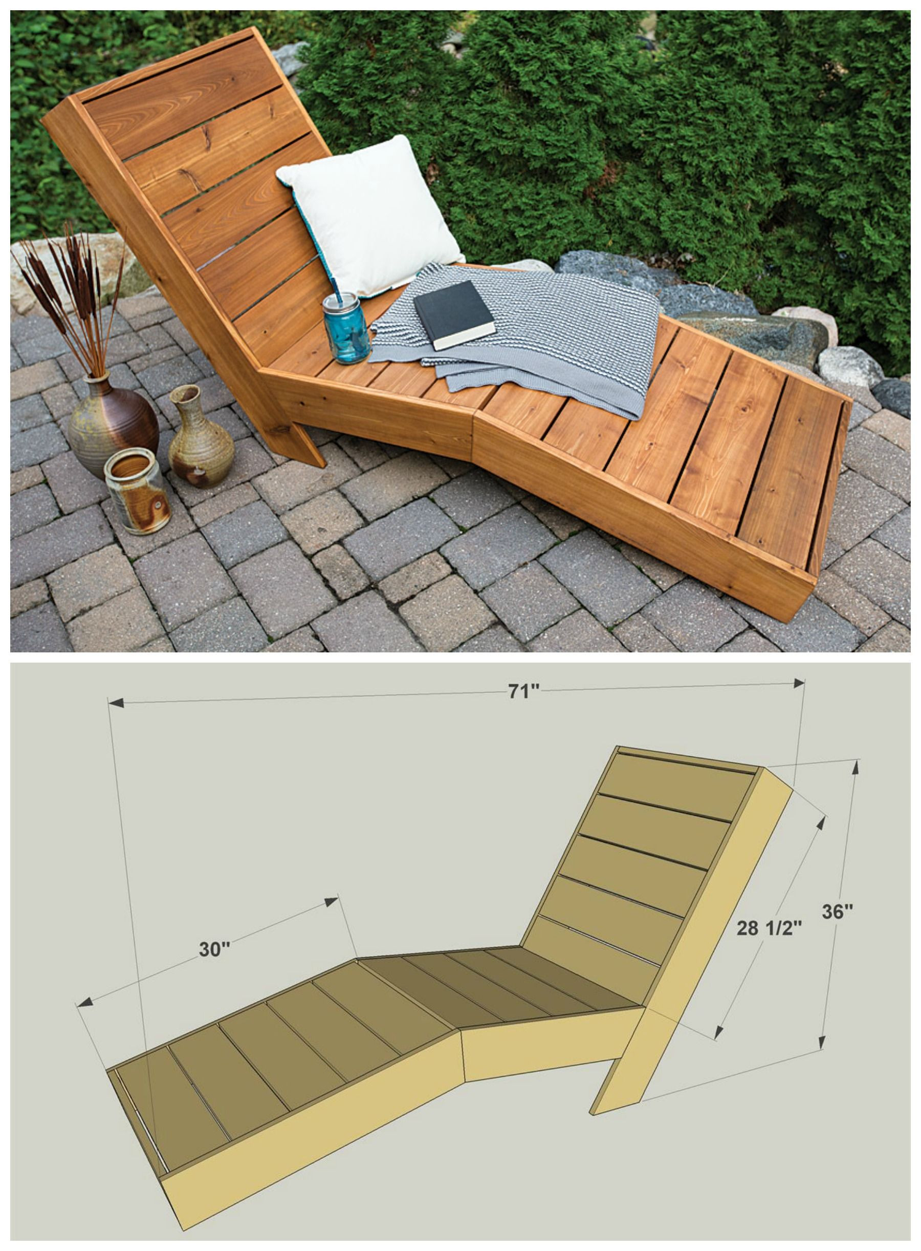 Free DIY Outdoor Furniture Plans
 DIY Outdoor Chaise Lounge FREE PLANS at buildsomething