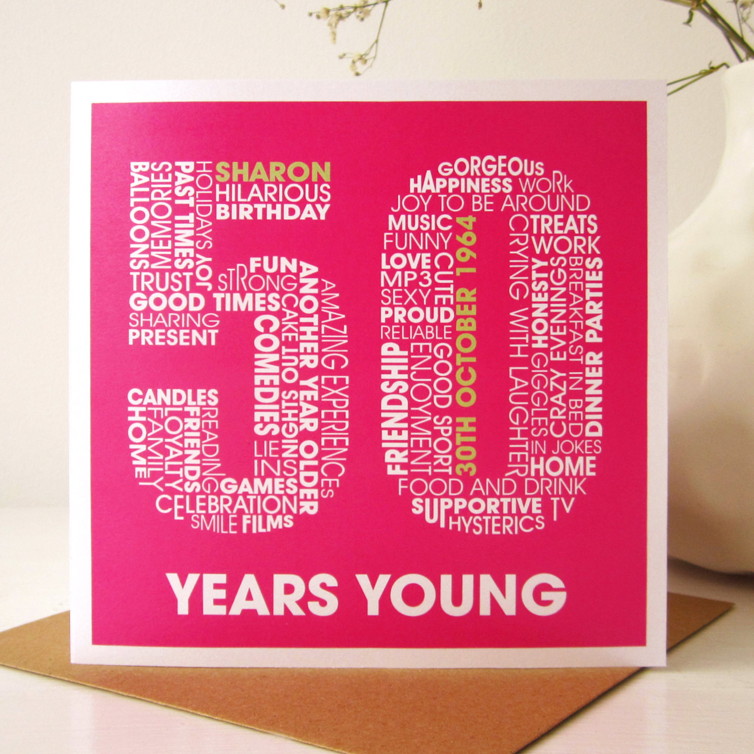 Free Personalized Birthday Cards
 50th Birthday Card Fiftieth Personalized 50th by mrsLcards