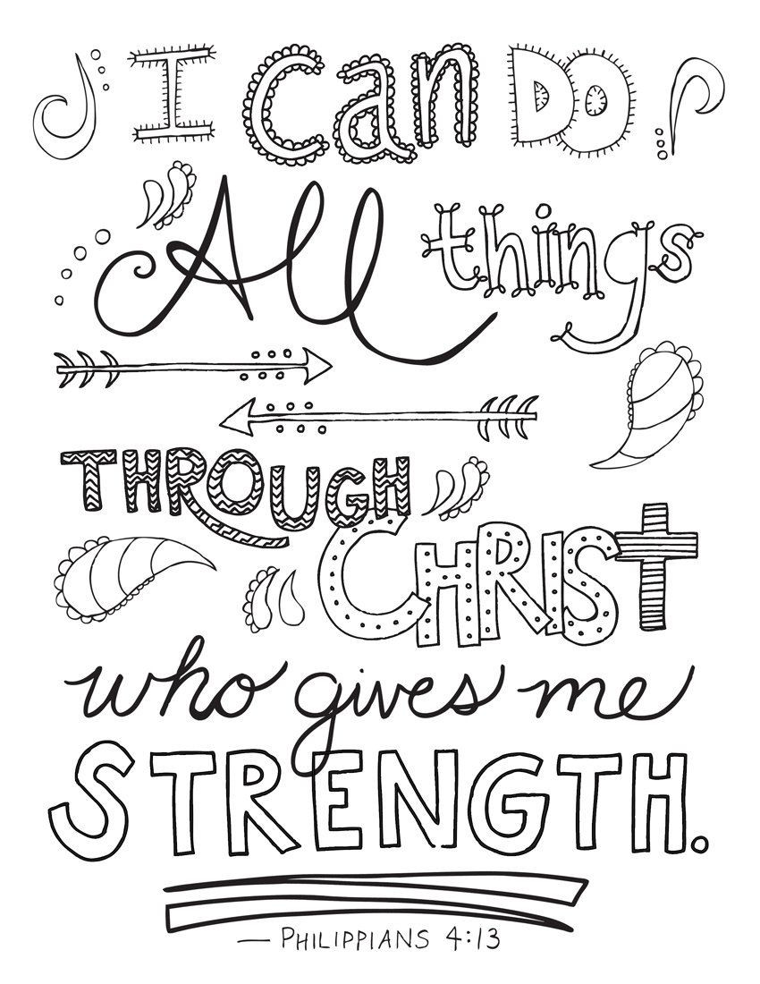 Free Printable Bible Verse Coloring Pages
 Bible Verse Coloring Page Philippians 4 13 by