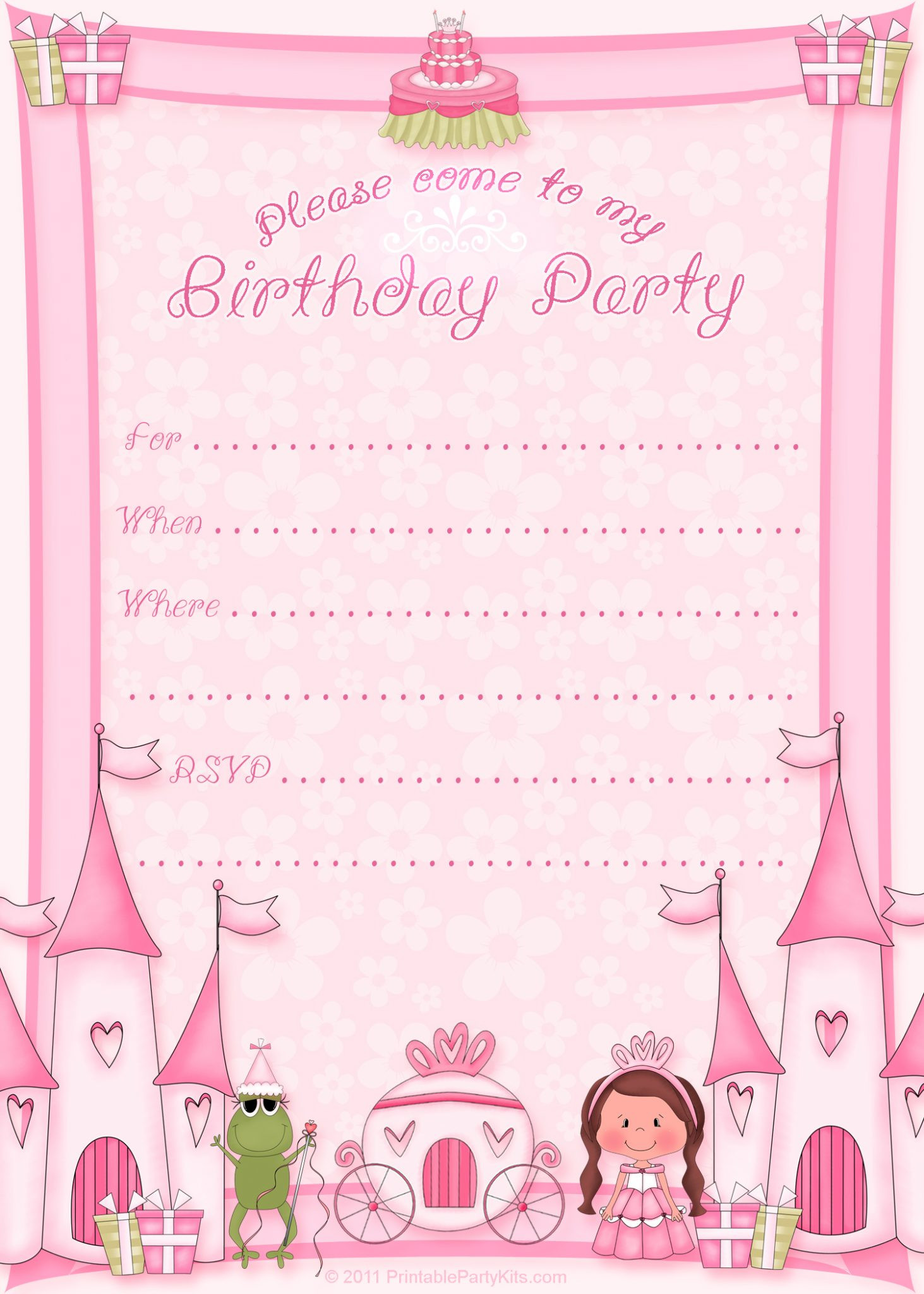 Free Printable Birthday Decorations
 Free Printable Princess Birthday Party Invitations