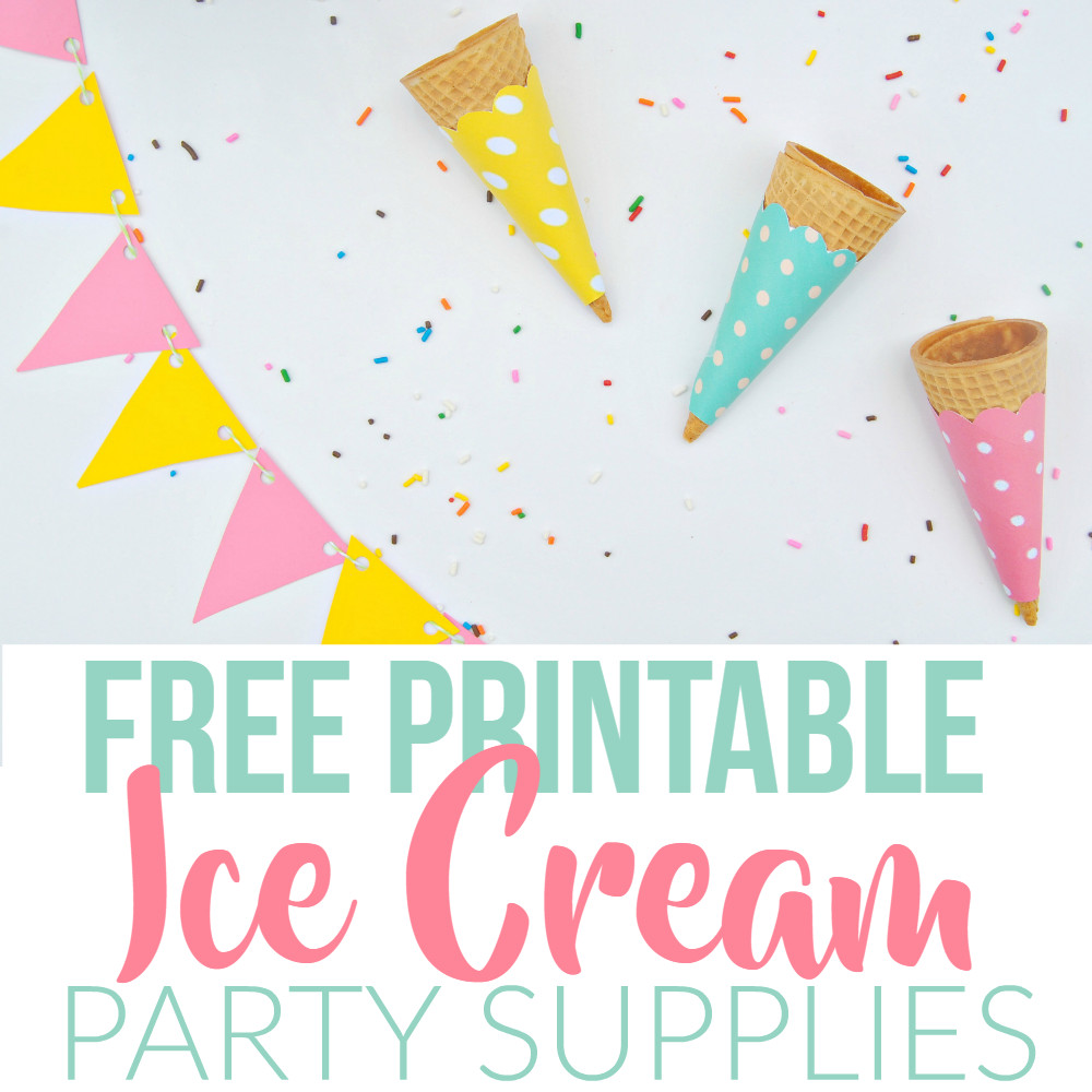 Free Printable Birthday Decorations
 Summer Ice Cream Party Using Dollar Store Items & Free