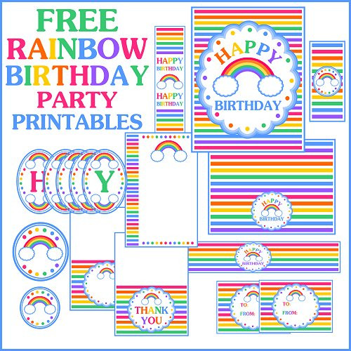Free Printable Birthday Decorations
 FREE Rainbow Birthday Printables from Printabelle