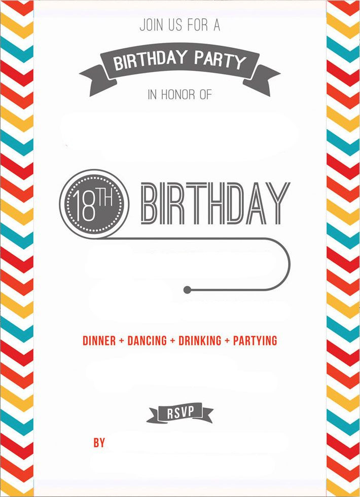 Free Printable Birthday Invitation Maker
 Free Printable 18th Birthday Invitation Template