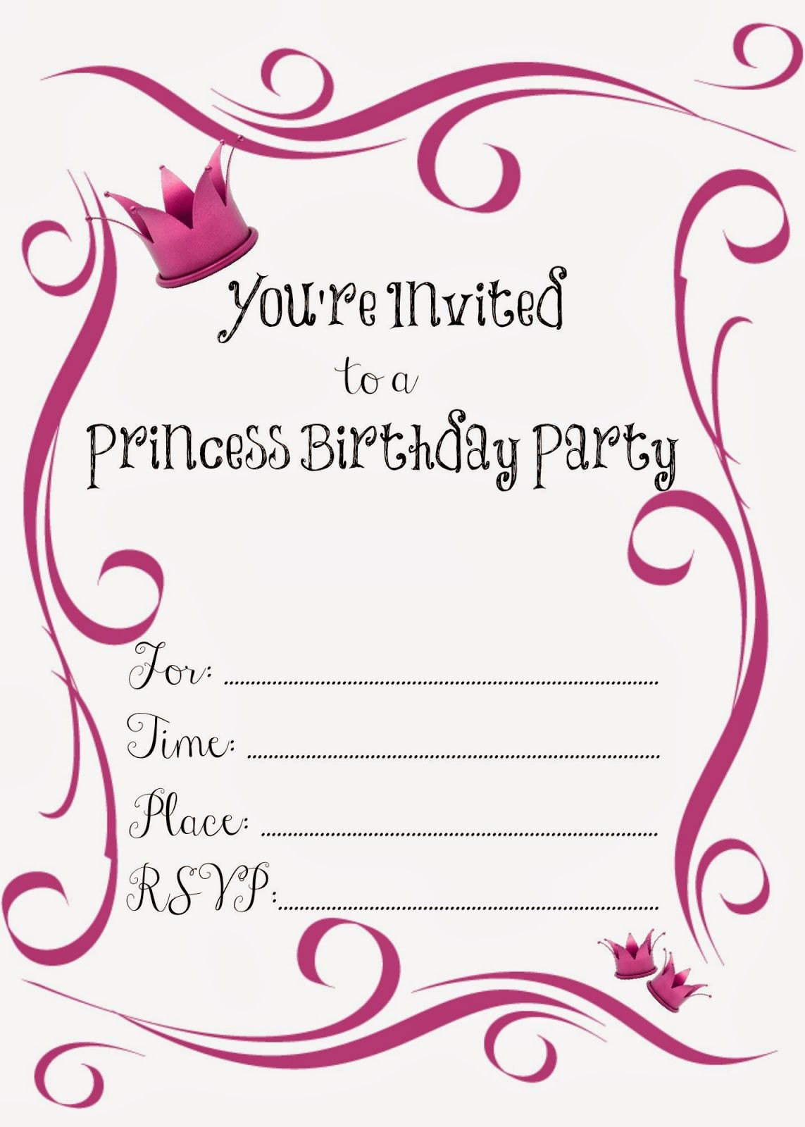 Free Printable Birthday Invitation Maker
 Free Printable Princess Birthday Party Invitations