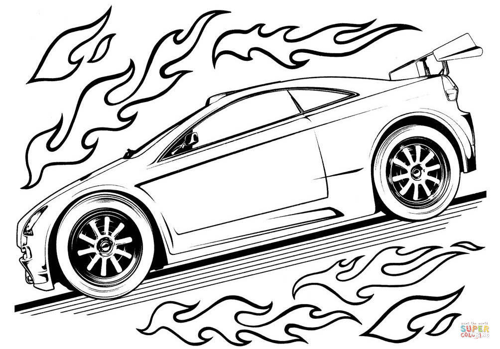 Free Printable Car Coloring Pages
 Hot Wheels Car coloring page