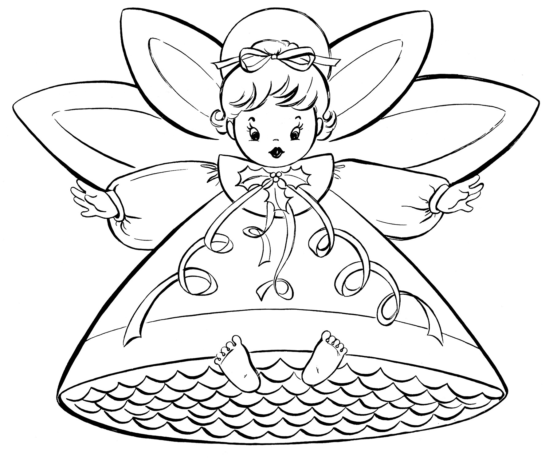 Free Printable Christmas Coloring Pages
 Free Christmas Coloring Pages Retro Angels The