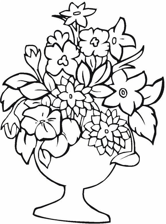 Free Printable Coloring Pages Of Flowers
 Vase & Pottery Coloring Page color pages