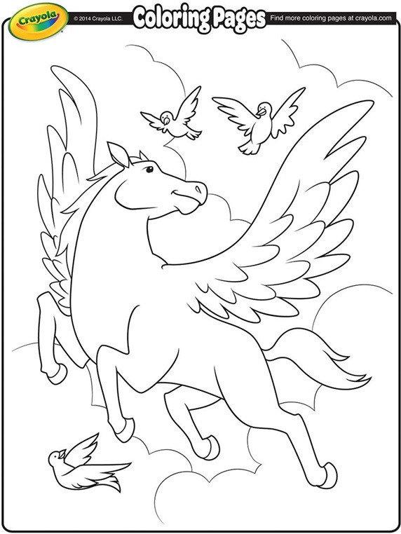 Free Printable Coloring Pages Of Unicorns
 Pegasus Coloring Page