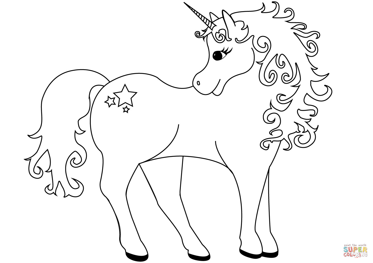 Free Printable Coloring Pages Of Unicorns
 Lovely Unicorn coloring page