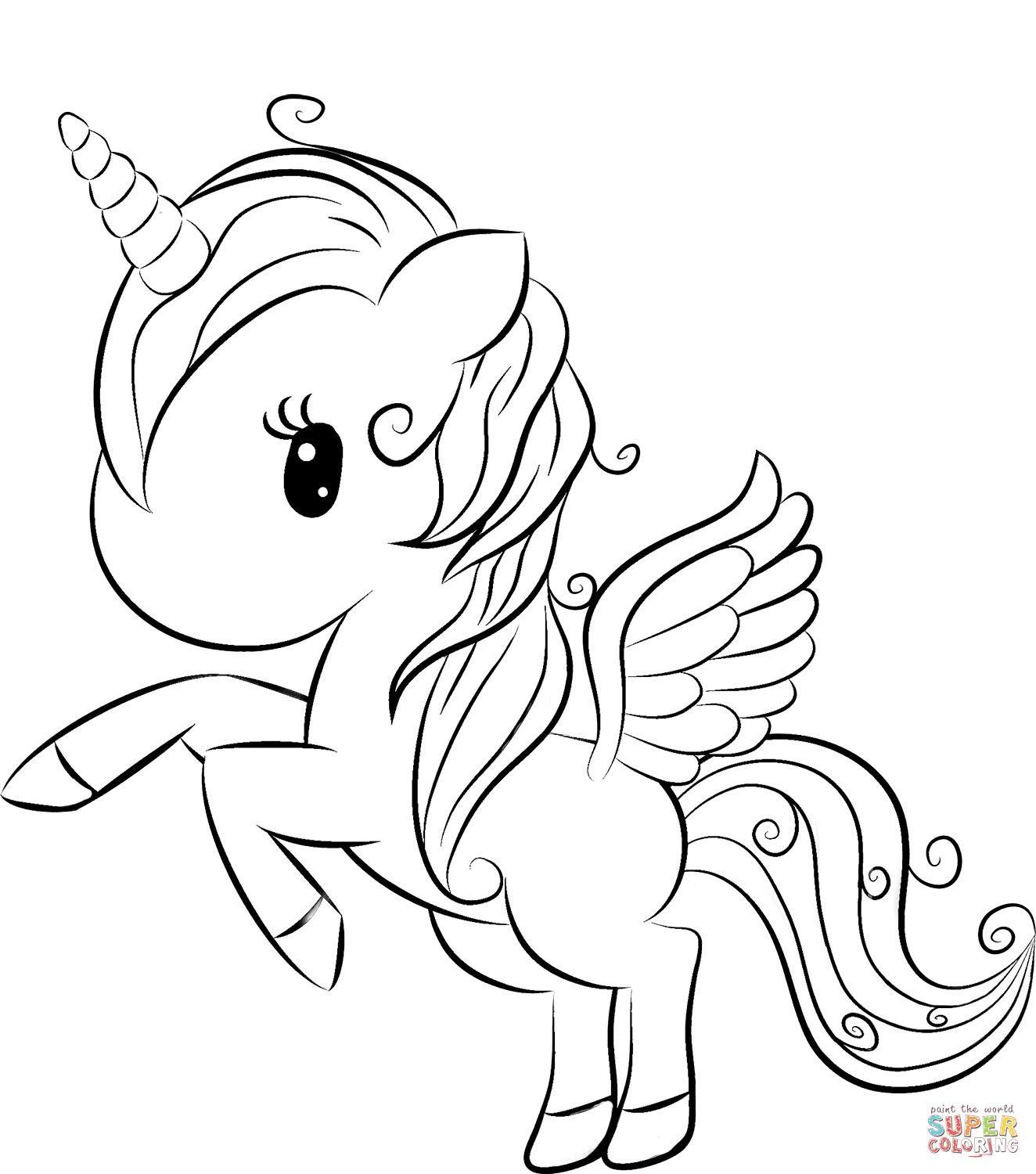 Free Printable Coloring Pages Of Unicorns
 Cute Unicorn coloring page
