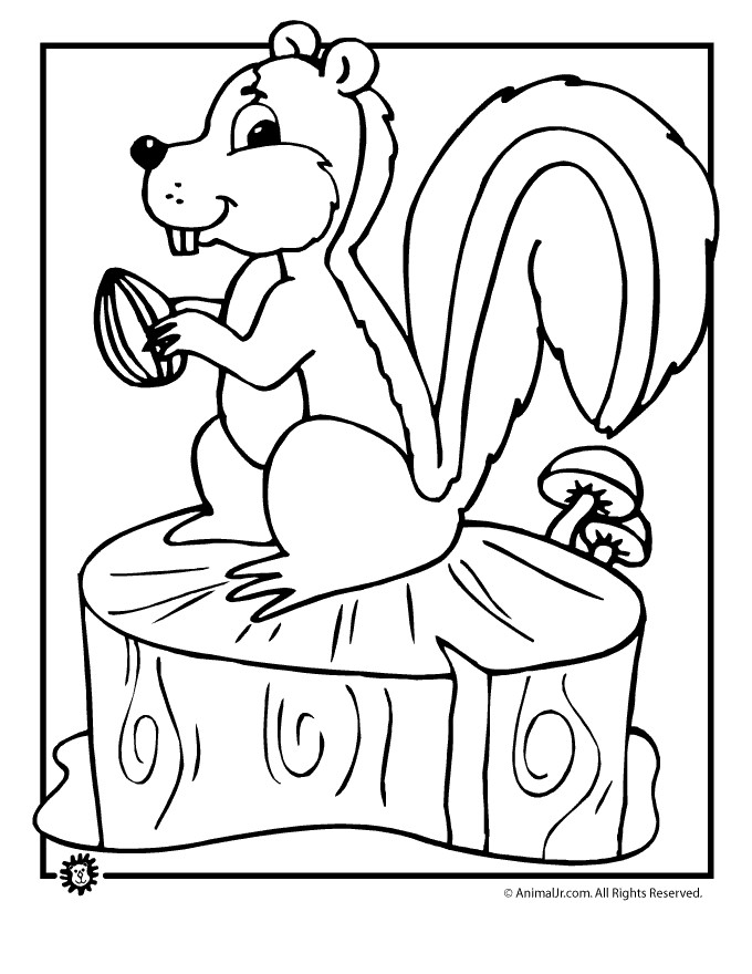 Free Printable Fall Coloring Pages
 Fall Coloring Page Squirrel with Acorn