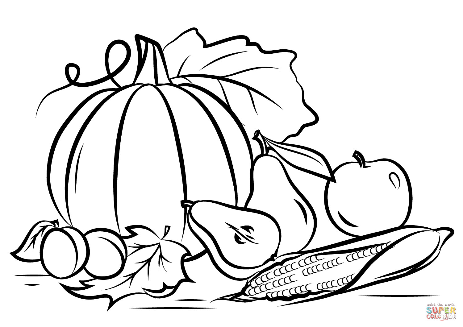 Free Printable Fall Coloring Pages
 Autumn Harvest coloring page
