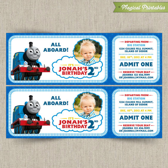Free Printable Thomas The Train Birthday Invitations
 Thomas The Train Customizable Printable Party Invitation