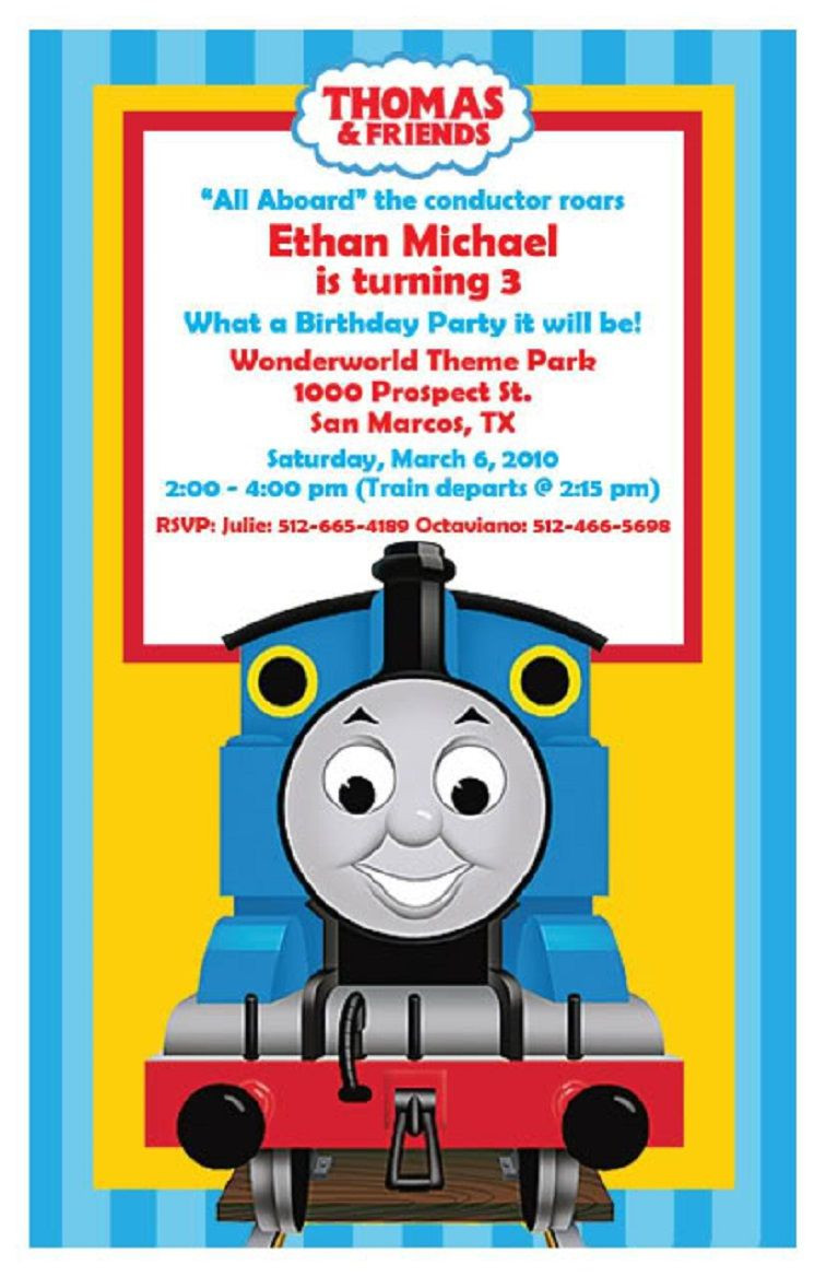 Free Printable Thomas The Train Birthday Invitations
 thomas the train birthday invitations template free