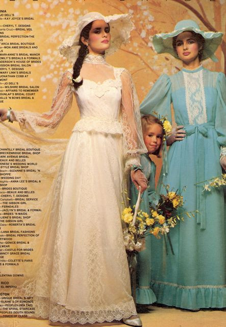 Free Wedding Dress Catalogs
 1970s wedding dress and bridesmaid dress in vintage