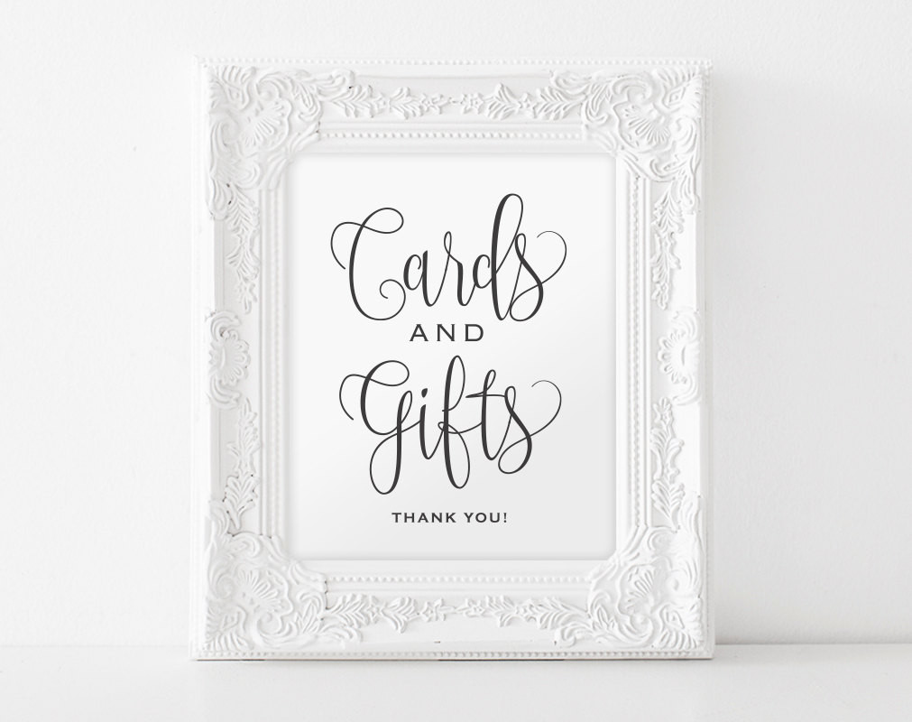 Free Wedding Gifts
 Cards and Gifts Sign Gift Table Sign Cards and Gifts