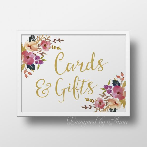 Free Wedding Gifts
 Printable bridal shower cards & ts sign instant