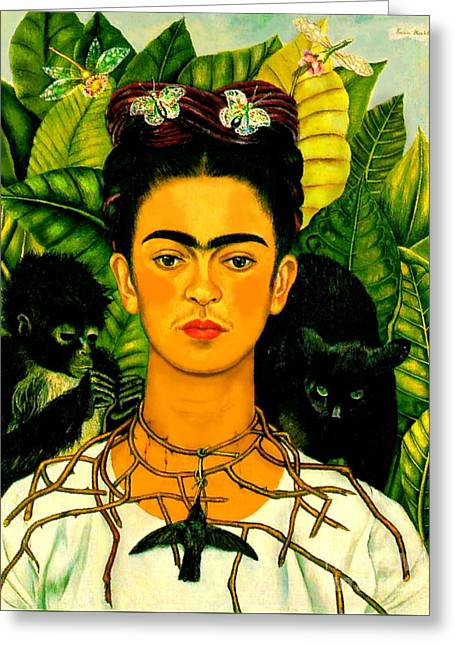 Frida Kahlo Self Portrait With Thorn Necklace And Hummingbird
 Frida Kahlo Self Portrait With Thorn Necklace And