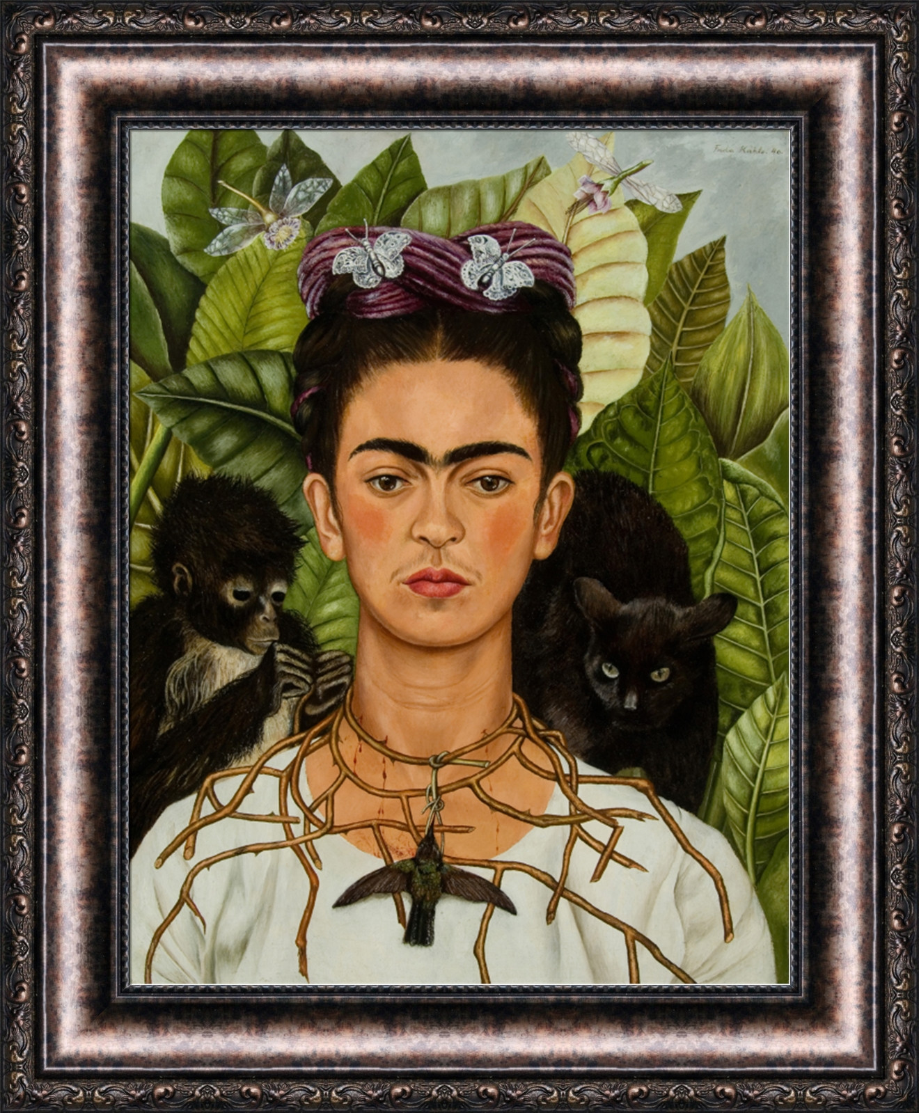 Frida Kahlo Self Portrait With Thorn Necklace And Hummingbird
 Frida Kahlo Self Portrait with Thorn Necklace and